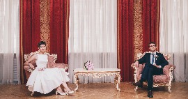свадебная фотосессия Никиты и Юлии в Грибоедовском Загсе